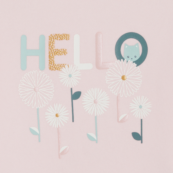 سويت شيرت ميلتون وردي مطرّز للفتيات الصغيرات